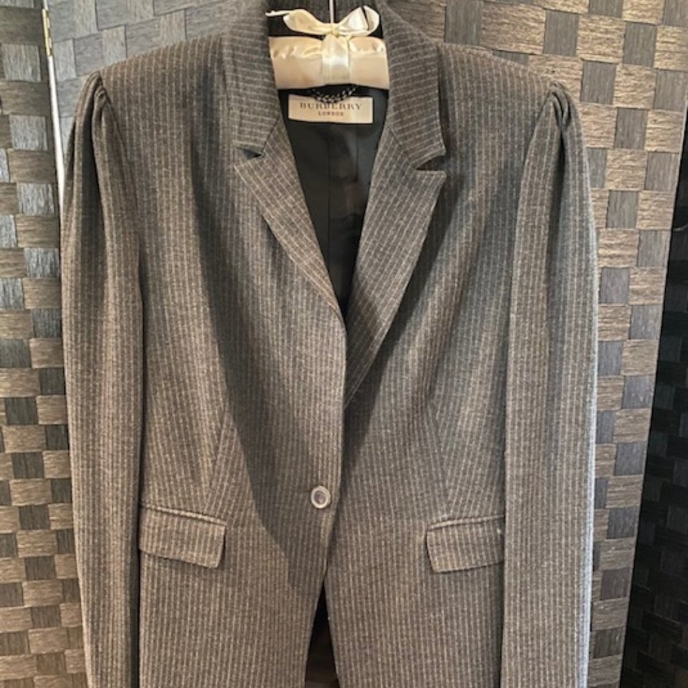 Burberry Grey Pin Stripe Jacket